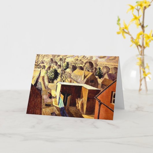 Ravilious - Uitzicht van Brick House Great Bardfie Kaart (Gele Bloem)