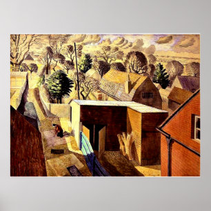 Ravilious - Uitzicht van Brick House Great Bardfie Poster