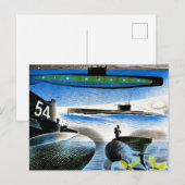 Ravilious - Verschillende aspecten van onderzeebot Briefkaart (Voorkant / Achterkant)