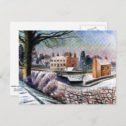 Ravilious - Vicarage in de winter Briefkaart (Voorkant / Achterkant)