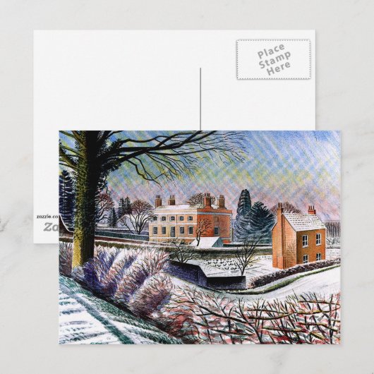 Ravilious - Vicarage in de winter Briefkaart (Voorkant / Achterkant)