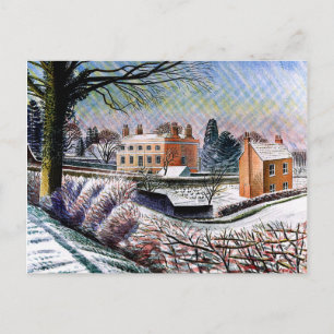 Ravilious - Vicarage in de winter Briefkaart