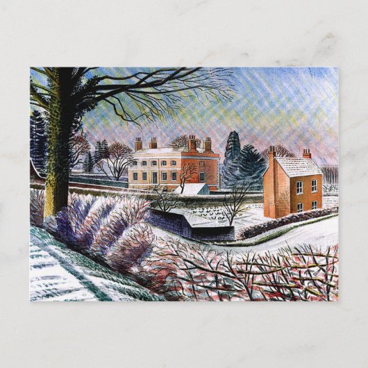 Ravilious - Vicarage in de winter Briefkaart (Voorkant)