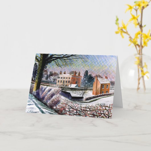 Ravilious - Vicarage in de winter Kaart (Gele Bloem)