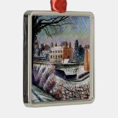 Ravilious - Vicarage in de winter Metalen Ornament (Rechts)