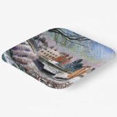 Ravilious - Vicarage in de winter Papieren Bordje (Gebogen)