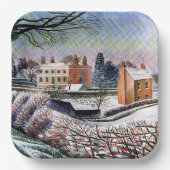 Ravilious - Vicarage in de winter Papieren Bordje (Voorkant)