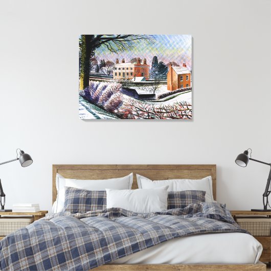 Ravilious - Vicarage in Winter, Canvas Afdruk (Insitu (Slaapkamer))