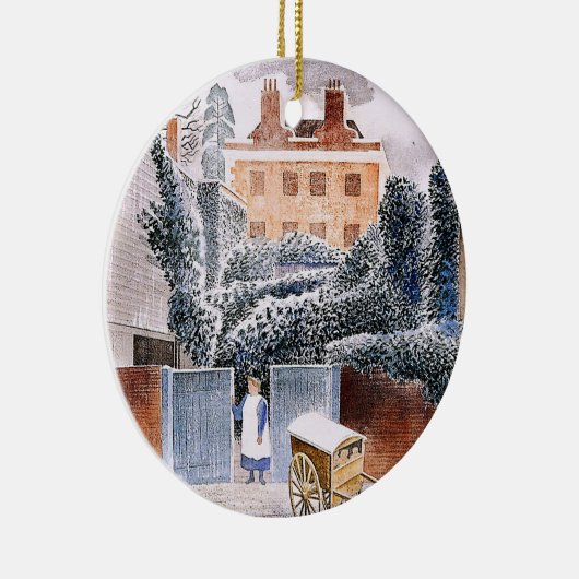 Ravilious - Vicarage in Winter, Keramisch Ornament (Rechts)