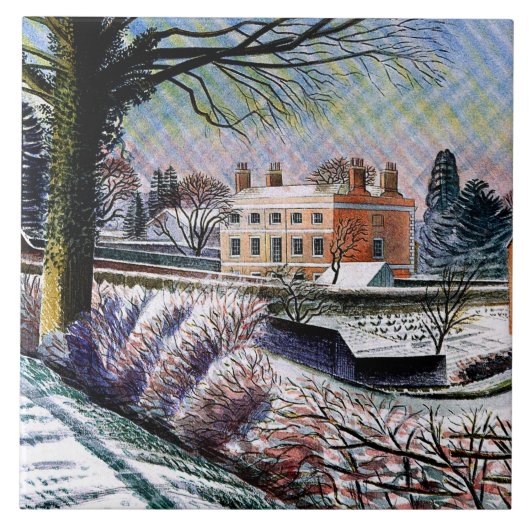 Ravilious - Vicarage in Winter, Tegeltje (Voorkant)