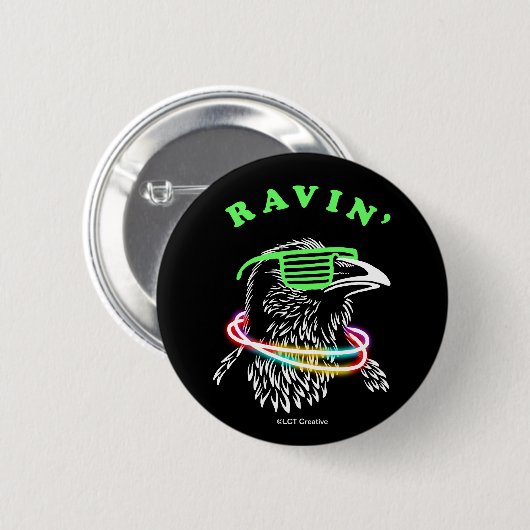 Ravin' Ronde Button 5,7 Cm (Voorkant /achterkant)