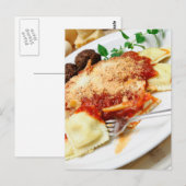 Ravioli en Gehakte ballen Briefkaart (Voorkant / Achterkant)