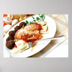 Ravioli en Gehakte ballen Poster