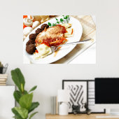 Ravioli en Gehakte ballen Poster (Thuiskantoor)