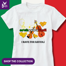 Ravioli Pasta ORCHESTRAVIOLI Italiaanse Kleuren Mu T-shirt