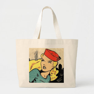 Ravishing Blond Comic Book Heroine Grote Tote Bag