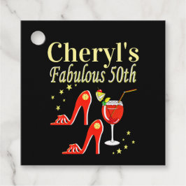 RAVISHING RED 50TH BIRTHDAY DIVA DESIGN BEDANKJES LABELS