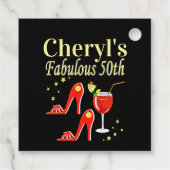 RAVISHING RED 50TH BIRTHDAY DIVA DESIGN BEDANKJES LABELS (Achterkant)