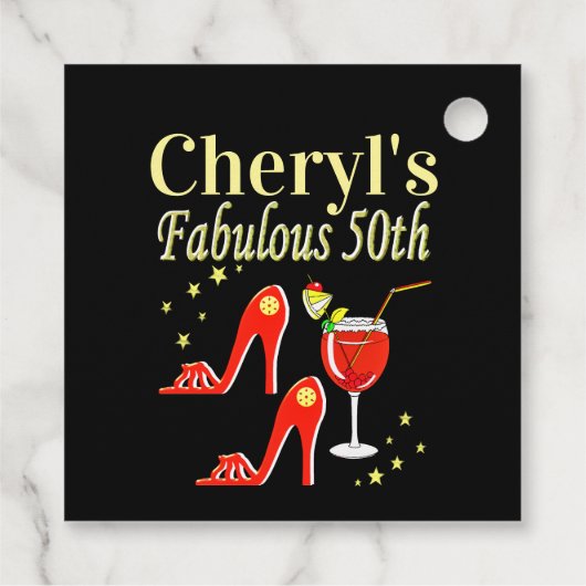 RAVISHING RED 50TH BIRTHDAY DIVA DESIGN BEDANKJES LABELS (Achterkant)