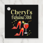 RAVISHING RED 50TH BIRTHDAY DIVA DESIGN BEDANKJES LABELS (Voorkant)