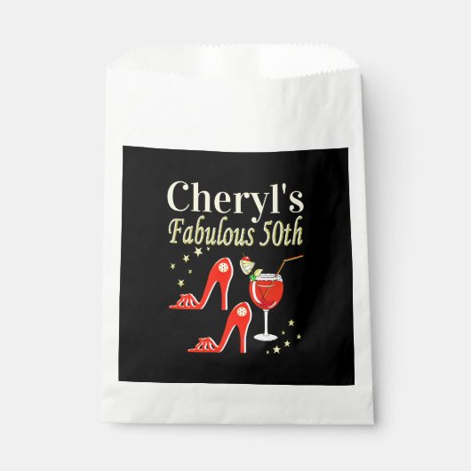 RAVISHING RED 50TH BIRTHDAY DIVA DESIGN BEDANKZAKJE (Voorkant)