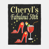 RAVISHING RED 50TH BIRTHDAY DIVA DESIGN FLEECE DEKEN (Voorkant)