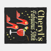 RAVISHING RED 50TH BIRTHDAY DIVA DESIGN FLEECE DEKEN (Voorkant (Horizontaal))