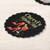 RAVISHING RED 50TH BIRTHDAY DIVA DESIGN KARTONNEN ONDERZETTERS (Gekanteld)