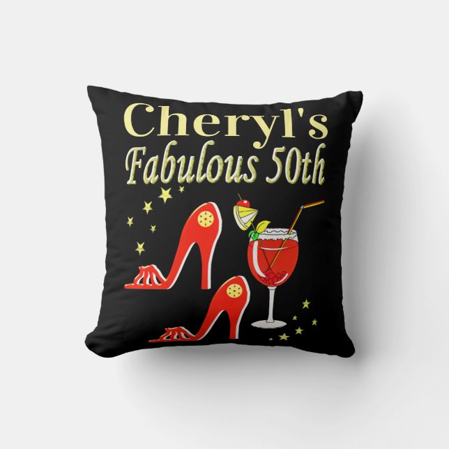 RAVISHING RED 50TH BIRTHDAY DIVA DESIGN KUSSEN (Voorkant)