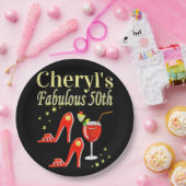 RAVISHING RED 50TH BIRTHDAY DIVA DESIGN PAPIEREN BORDJE (Feest)