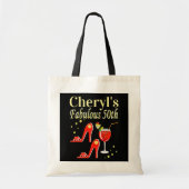 RAVISHING RED 50TH BIRTHDAY DIVA DESIGN TOTE BAG (Voorkant)