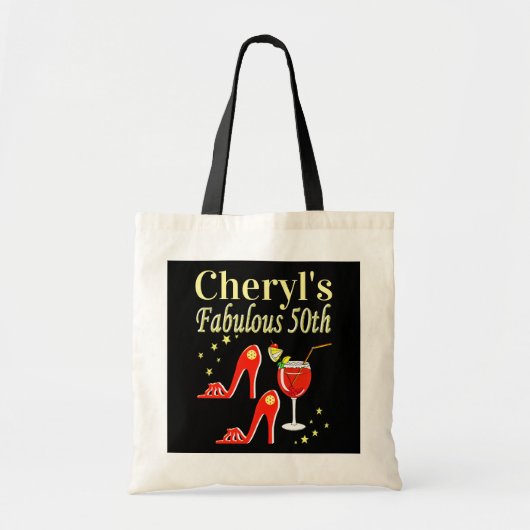 RAVISHING RED 50TH BIRTHDAY DIVA DESIGN TOTE BAG (Voorkant)
