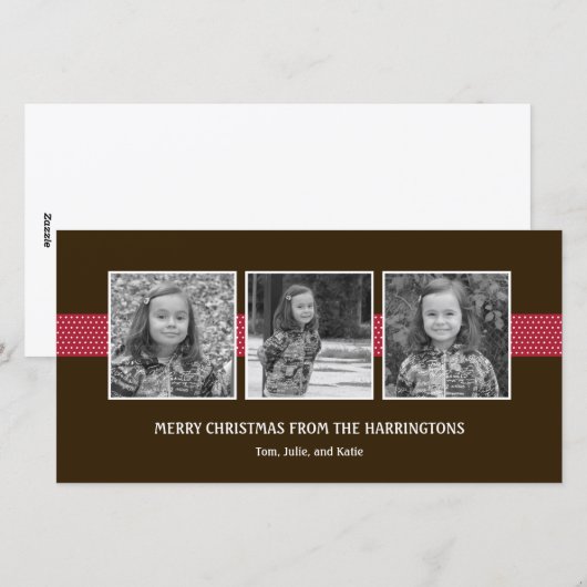 Ravishing Ribbons Vakantie Kaart / Kerst Kaart (Voorkant / Achterkant)