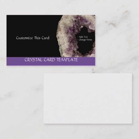 Raw Amethist - Helende Kristallen Visitekaartje (Voorkant / Achterkant)
