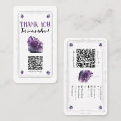 Raw Amethist Paarse Crystal Social Media QR Code Visitekaartje (Voorkant / Achterkant)
