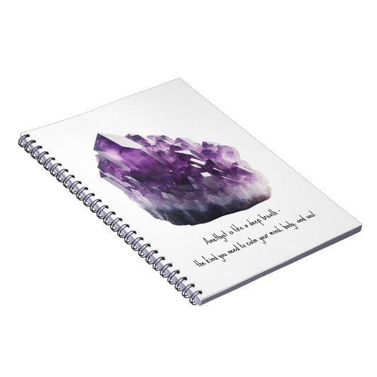 Raw Amethyst Paarse Kalmerende Kristal Metafysisch Notitieboek (Rechterzijde)