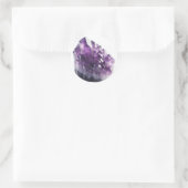 Raw Amethyst Paarse Kalmerende Kristal Metafysisch Ronde Sticker (Tas)