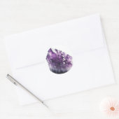 Raw Amethyst Paarse Kalmerende Kristal Metafysisch Ronde Sticker (Envelop)