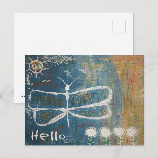 Raw Art Butterfly Briefkaart (Voorkant / Achterkant)