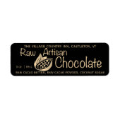 Raw Artisan Chocolate Gold op zwart productetiket Etiket (Voorkant)