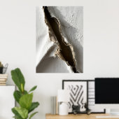 Raw Earth Split Abstract Poster | Geologische Text (Thuiskantoor)