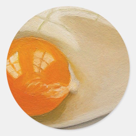 RAW EGG REALISM KUNSTWERK RONDE STICKER (Voorkant)