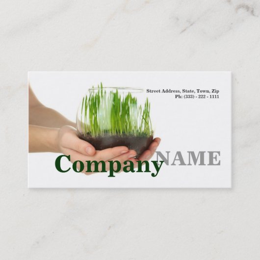 Raw Food Green Healthy Life Vegetarian Card Visitekaartje (Voorkant)