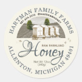 Raw Honey Hives Bijen Pine Boerderij Product Label (Voorkant)