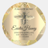 Raw Honey Jar Honeybee Honeycomb Bee Apiary VIP Ronde Sticker (Voorkant)