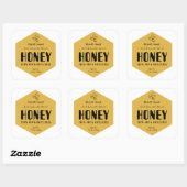 Raw Honey Trendy Beehive Design Jar Label (Vel)