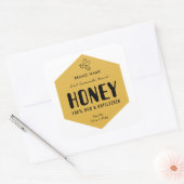 Raw Honey Trendy Beehive Design Jar Label (Envelop)
