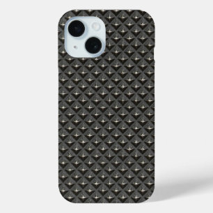 Raw Industrial Steel Geruite Diamond Bord Print iPhone 15 Case