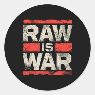 Raw is War Pro Wrestling Beroemde jaren 90 kunst Ronde Sticker