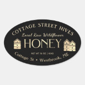 Raw Local Wildflower Hives Honey Label Zwart (Voorkant)